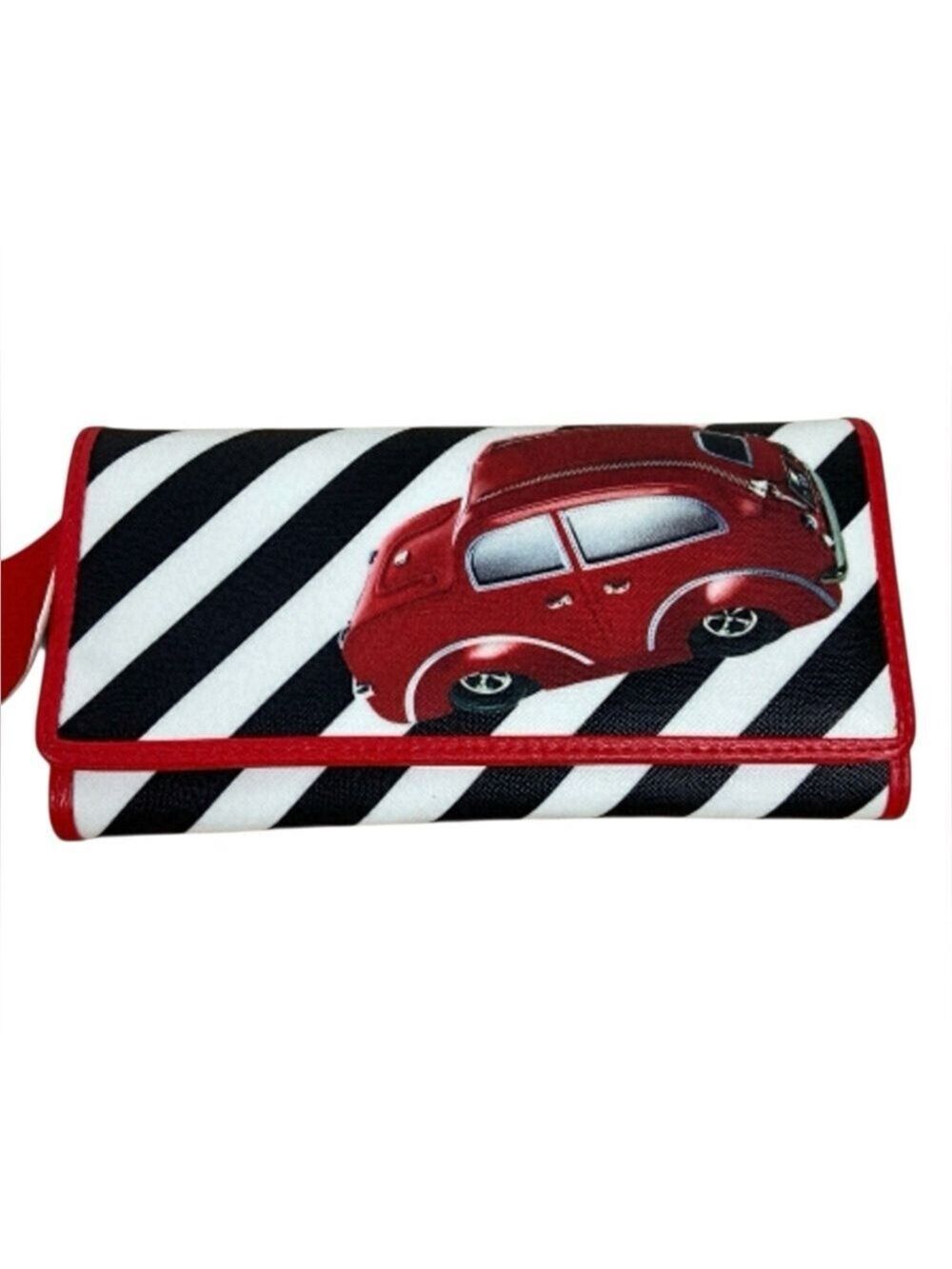 BRACCIALINI wallet car black white red  striped luxury bag